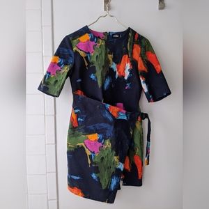 Kate Spade Saturday Brush Stroke Faux Wrap Dress